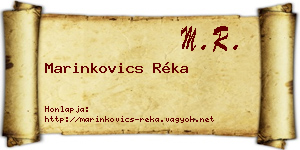 Marinkovics Réka névjegykártya