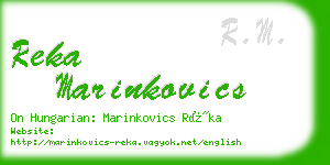 reka marinkovics business card